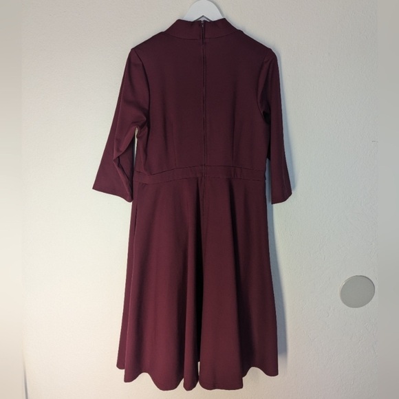 Modcloth Warranted Wanderlust Burgundy Dress Size 1XL - Picture 3 of 7